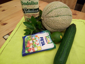 Tatar z melounu, okury a sýru feta s mátou - suroviny - www.chytrevarime.cz