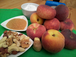 Teplý kompot s čerstvých broskví na slaném másle se zázvorem - suroviny - www.chytrevarime.cz