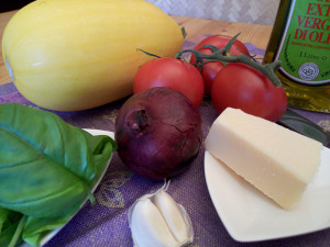 Dýňové špagety s tomatovou omáčkou - suroviny - www.chytrevarime.cz